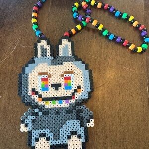 Secret labubu rave Kandi perler necklace